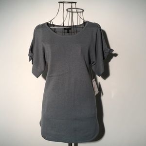 AQUA Grey 100% Cashmere Tunic Top Sweater NWT Open Shoulder